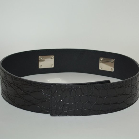 NWT GUCCI CROCODILE HORSEBIT WAIST BELT
